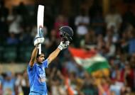 SYDNEY, AUSTRALIA - JANUARY 23:  Manish Pandey of India celebrates and acknowledges the crowd after scoring a century during game five of the Commonwealth Bank One Day Series match between Australia and India at Sydney Cricket Ground on January 23, 2016 in Sydney, Australia.  (Photo by Mark Metcalfe/Getty Images)